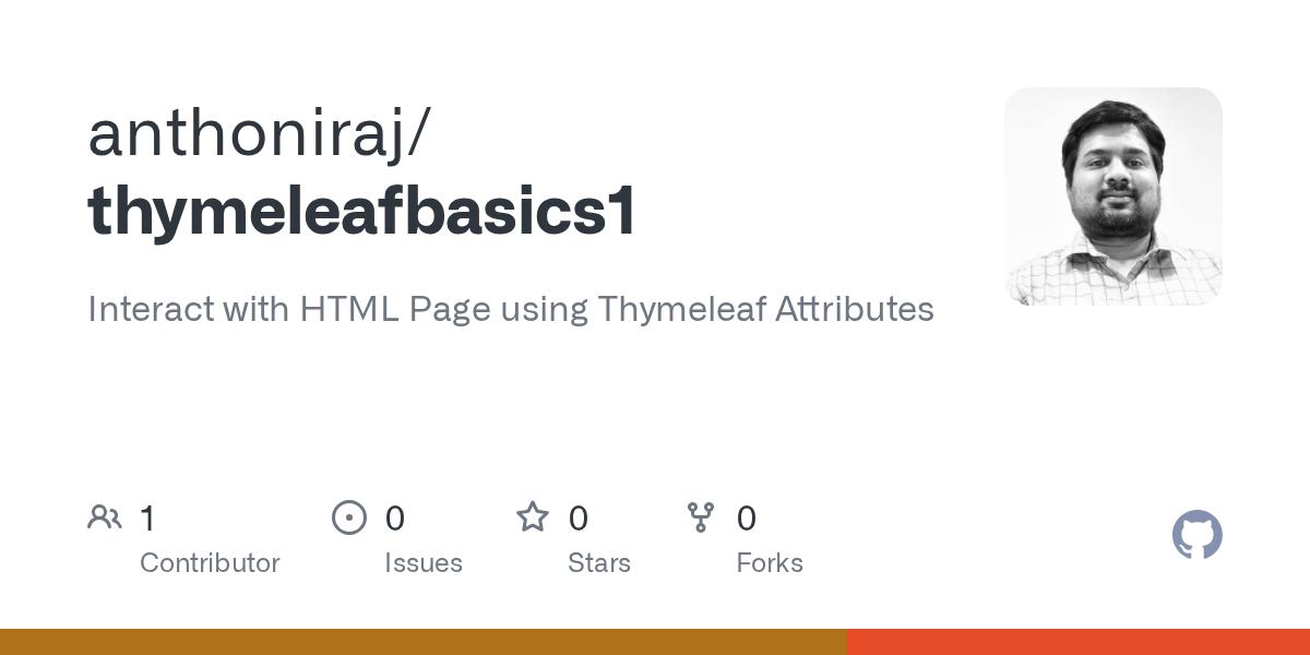 GitHub anthoniraj/thymeleafbasics1 Interact with HTML Page using