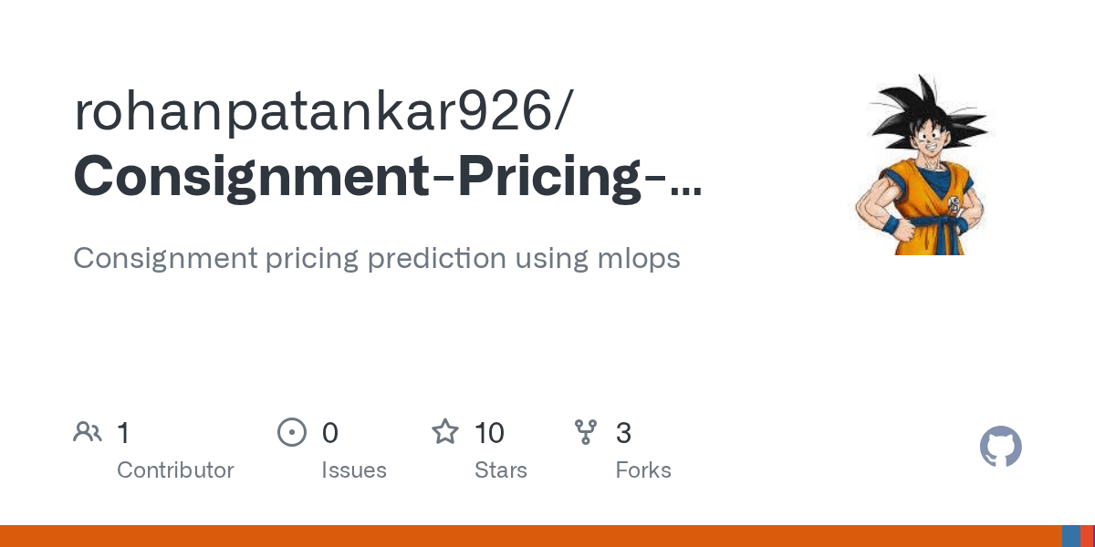 GitHub rohanpatankar926/ConsignmentPricingUsingMlopsDVC