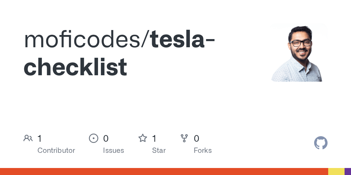 GitHub moficodes/teslachecklist