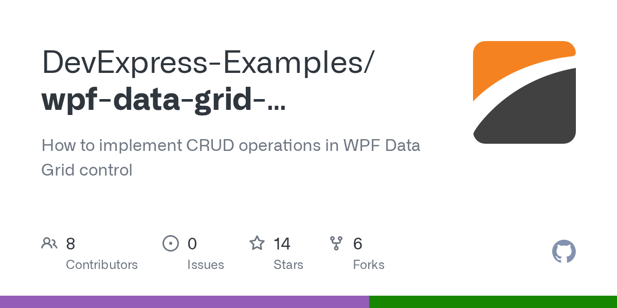 GitHub DevExpressExamples/wpfdatagridimplementcrudoperations