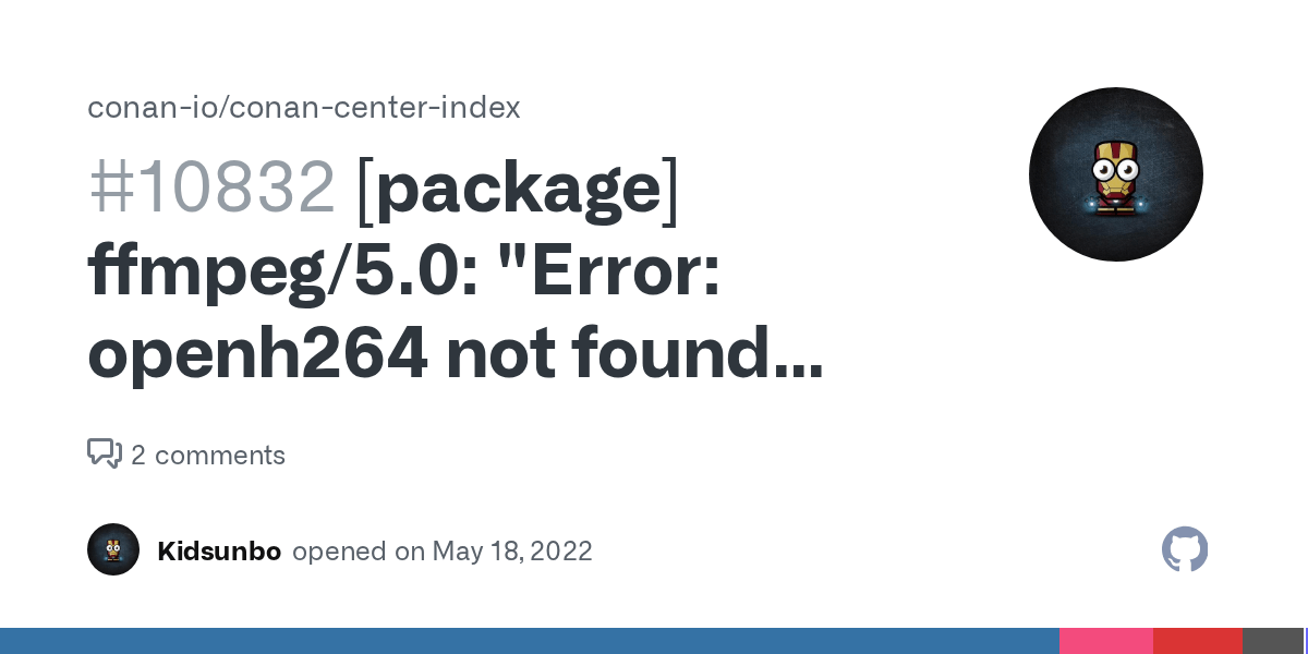 [package] ffmpeg/5.0 "Error openh264 not found using pkgconfig" On