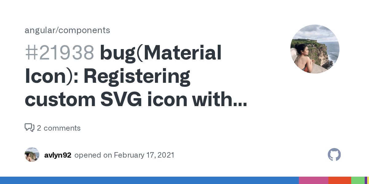 bug(Material Icon) Registering custom SVG icon with MatIconRegistry