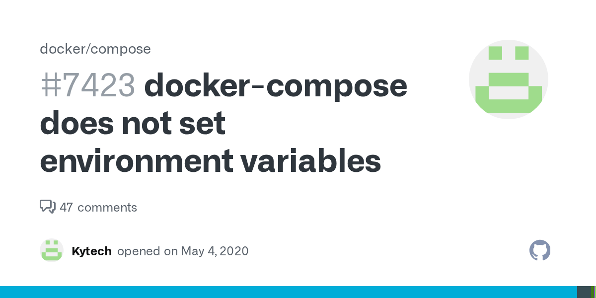 does not set environment variables · Issue 7423
