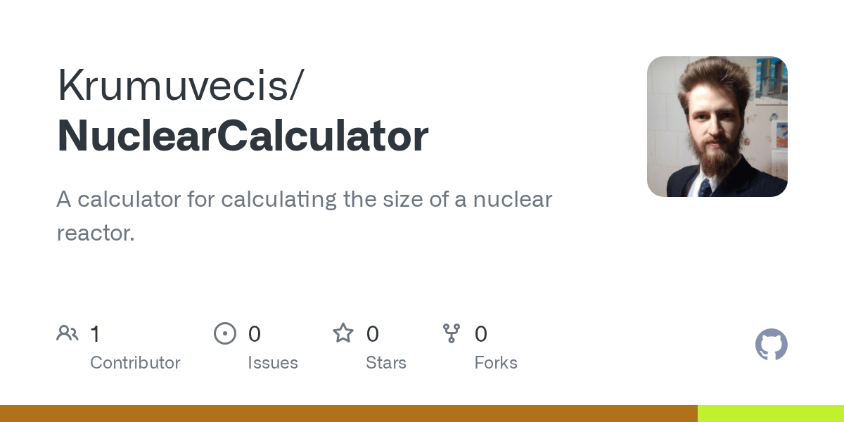 GitHub Krumuvecis/NuclearCalculator A calculator for calculating the