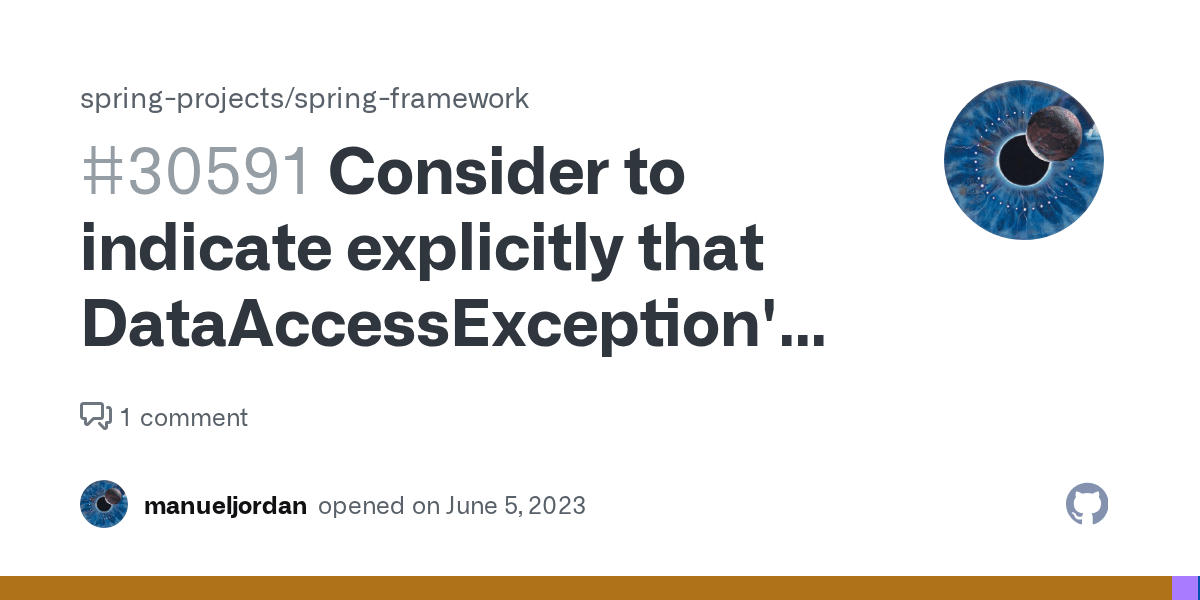 Consider to indicate explicitly that DataAccessException's hierarchy