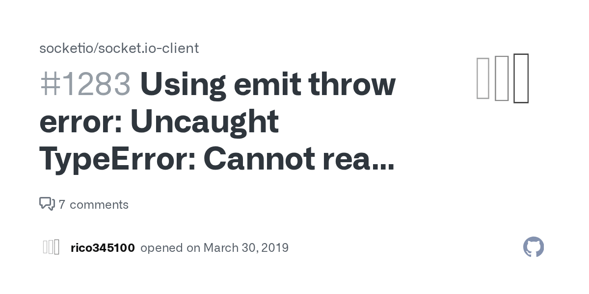 Using emit throw error Uncaught TypeError Cannot read property 'apply
