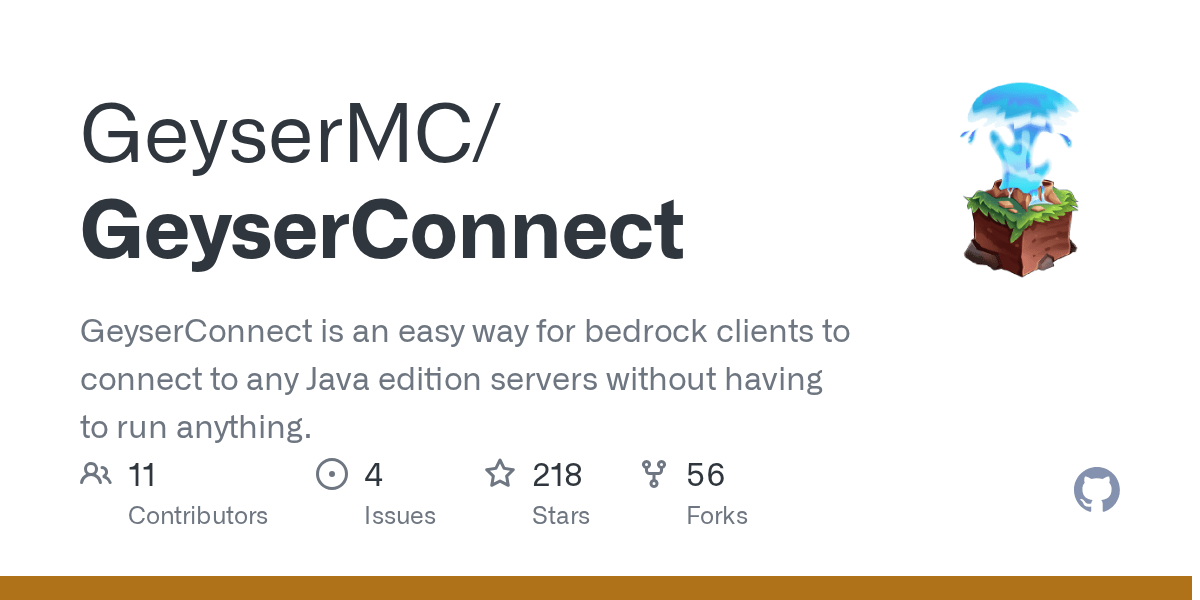 GitHub GeyserMC/GeyserConnect GeyserConnect is an easy way for
