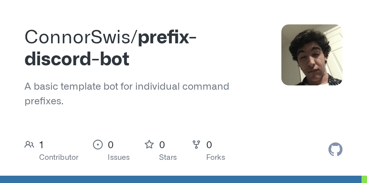 GitHub ConnorSwis/prefixdiscordbot A basic template bot for