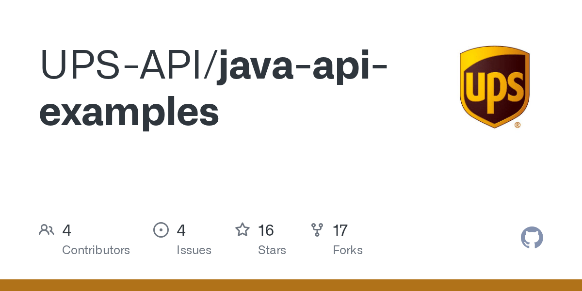 GitHub UPSAPI/javaapiexamples