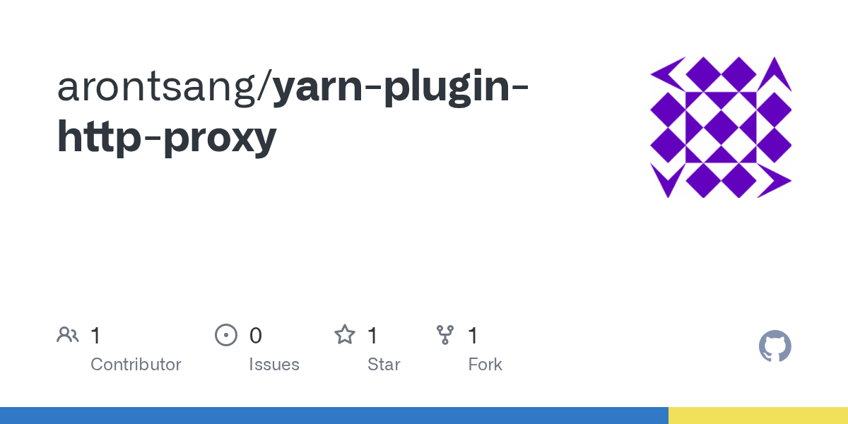 GitHub arontsang/yarnpluginhttpproxy