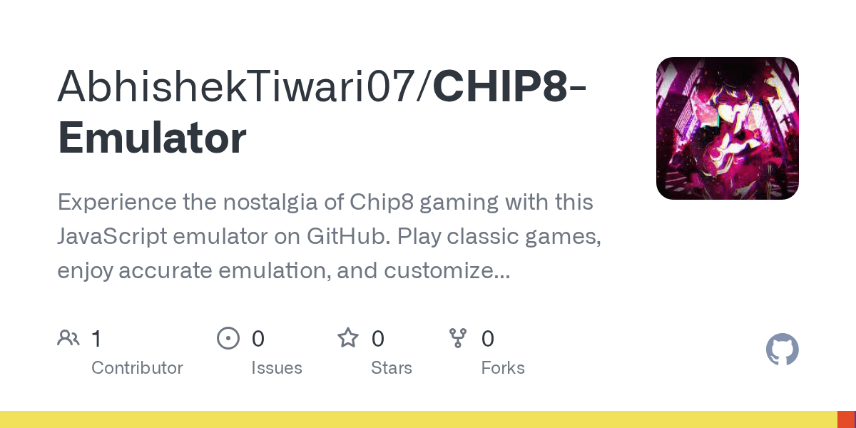 GitHub AbhishekTiwari07/CHIP8Emulator Experience the nostalgia of