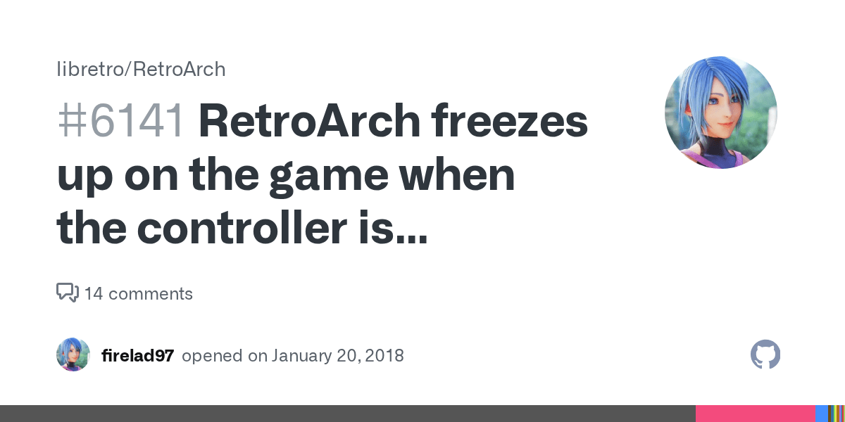 RetroArch freezes up on the game when the controller is unplugged