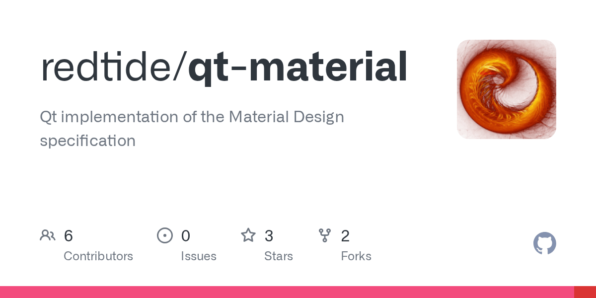 GitHub redtide/qtmaterial Qt implementation of the Material Design