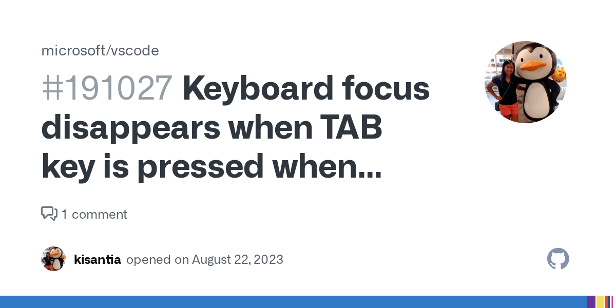 Keyboard focus disappears when TAB key is pressed when leaving a view · Issue 191027