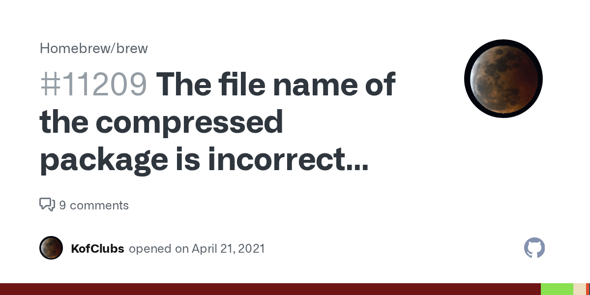 The file name of the compressed package is incorrect when installing