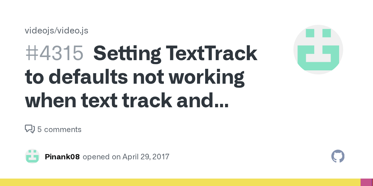 Setting TextTrack to defaults not working when text track and video