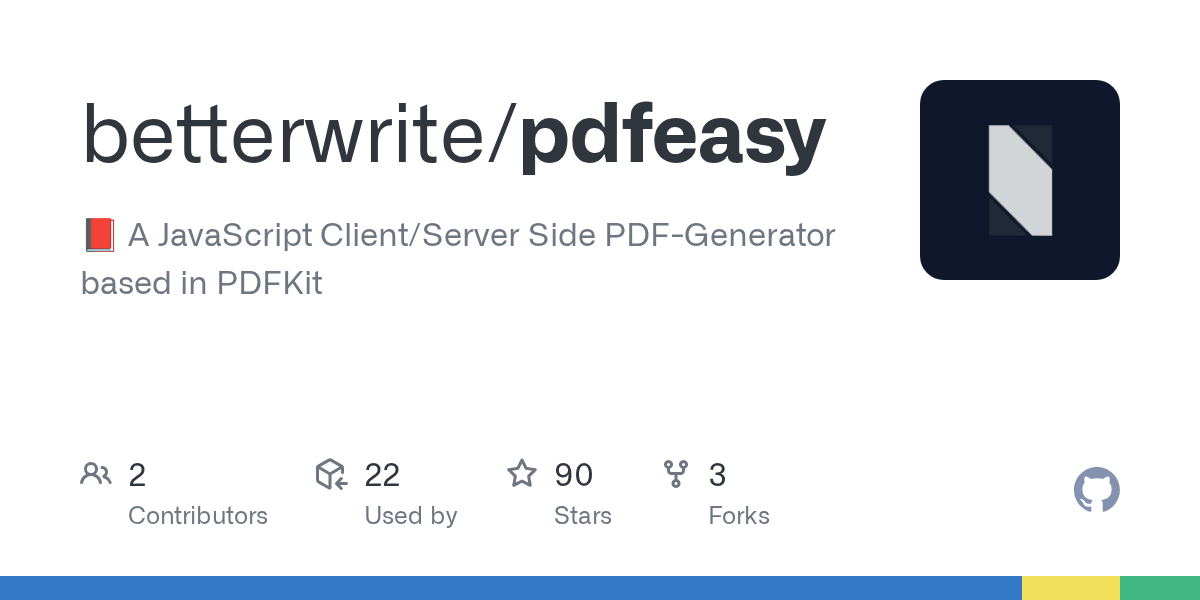 GitHub betterwrite/pdfeasy 📕 A JavaScript Client/Server Side PDF