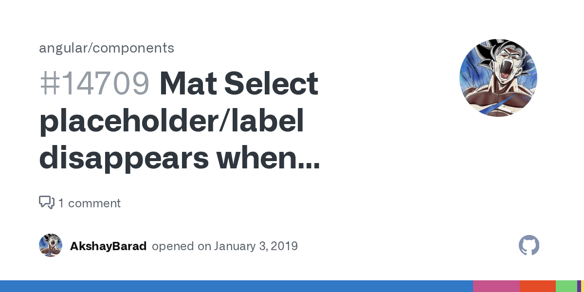 Mat Select placeholder/label disappears when options programatically