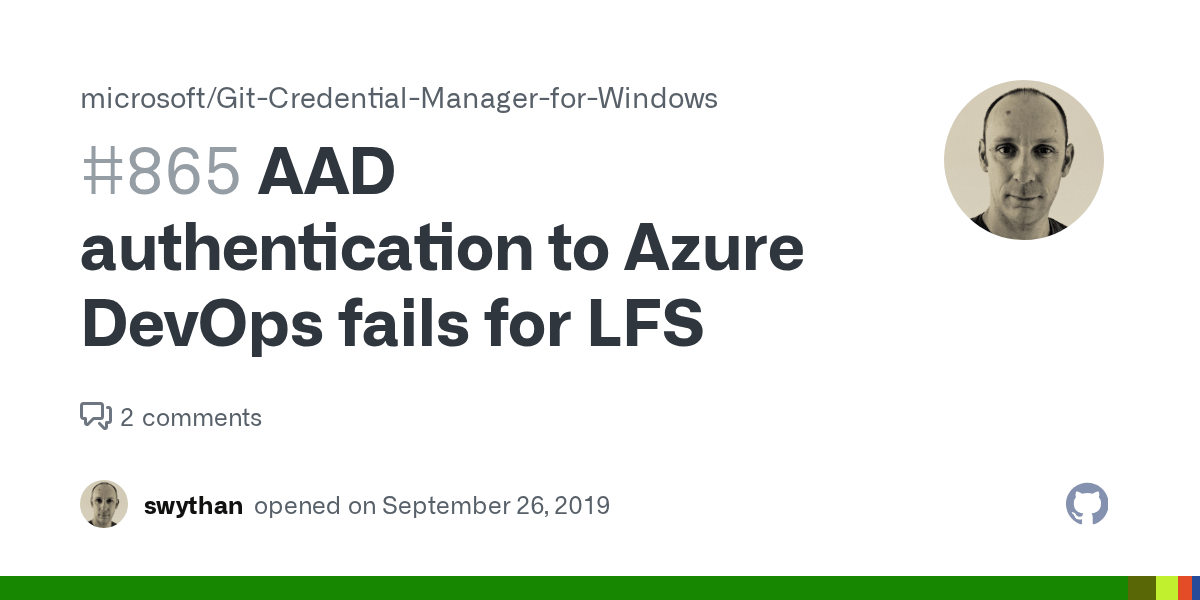 AAD authentication to Azure DevOps fails for LFS · Issue 865