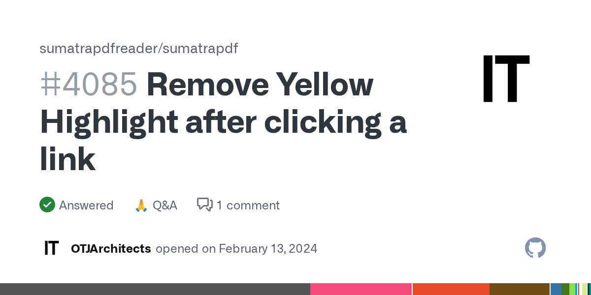 Remove Yellow Highlight after clicking a link · sumatrapdfreader
