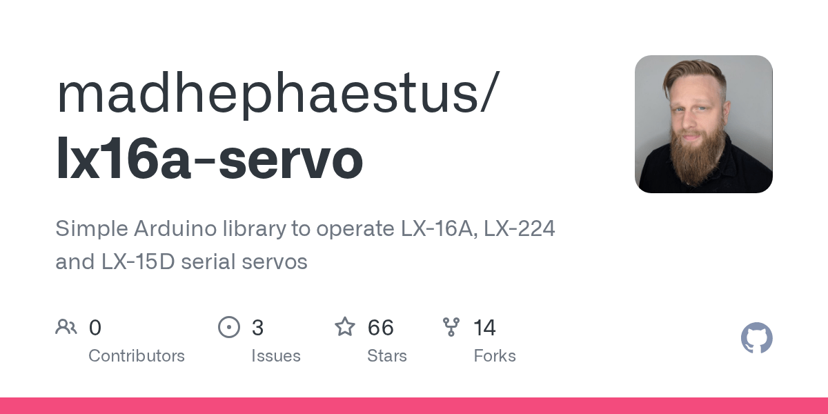 GitHub madhephaestus/lx16aservo Simple Arduino library to operate LX16A, LX224 and LX15D