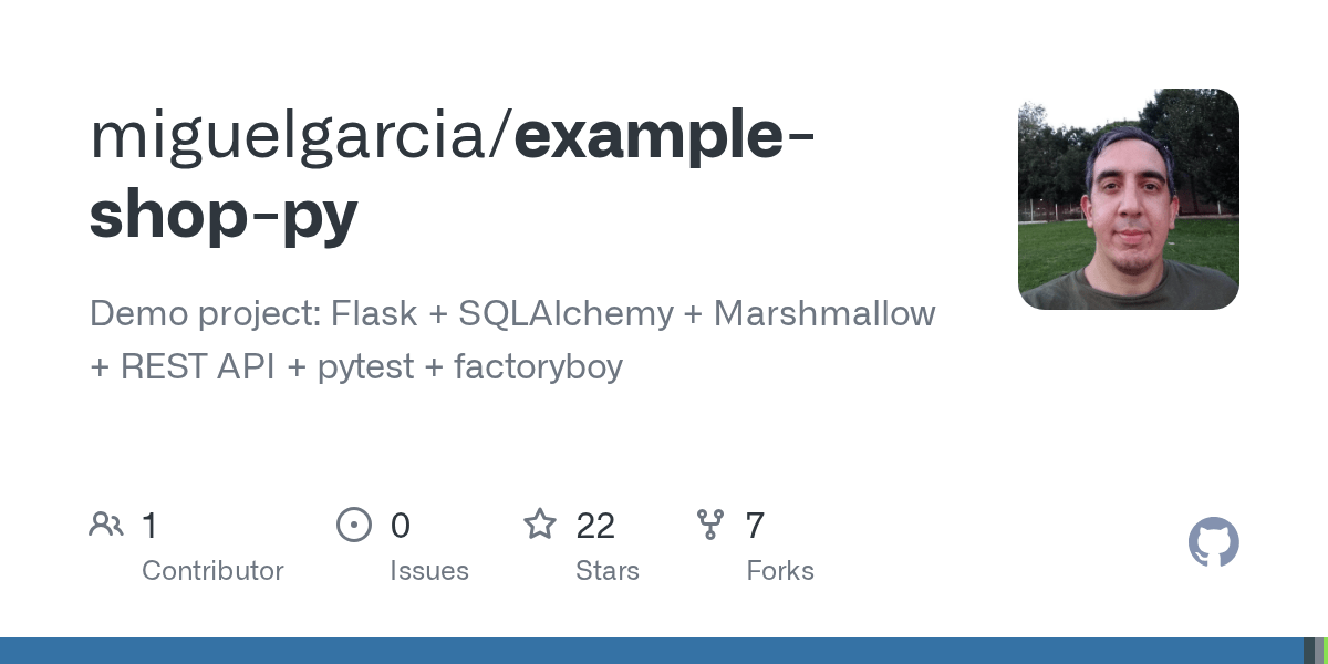 GitHub Demo project Flask + SQLAlchemy