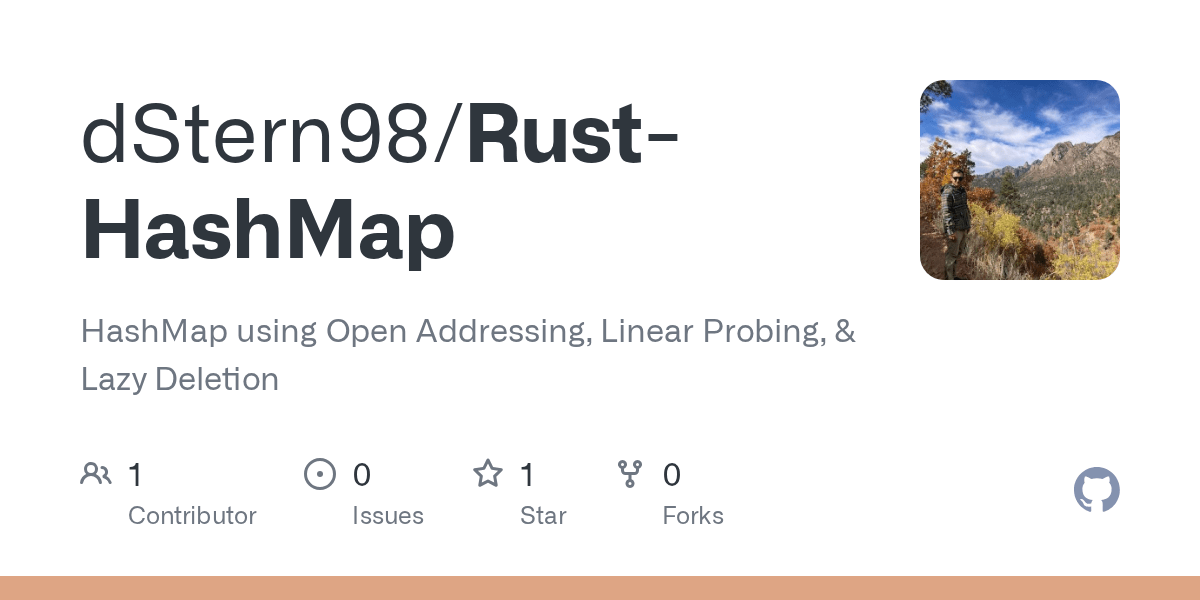 GitHub dStern98/RustHashMap Implementation of the Rust HashMap