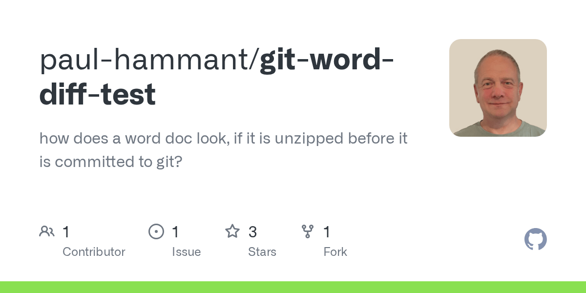 GitHub paulhammant/gitworddifftest how does a word doc look, if