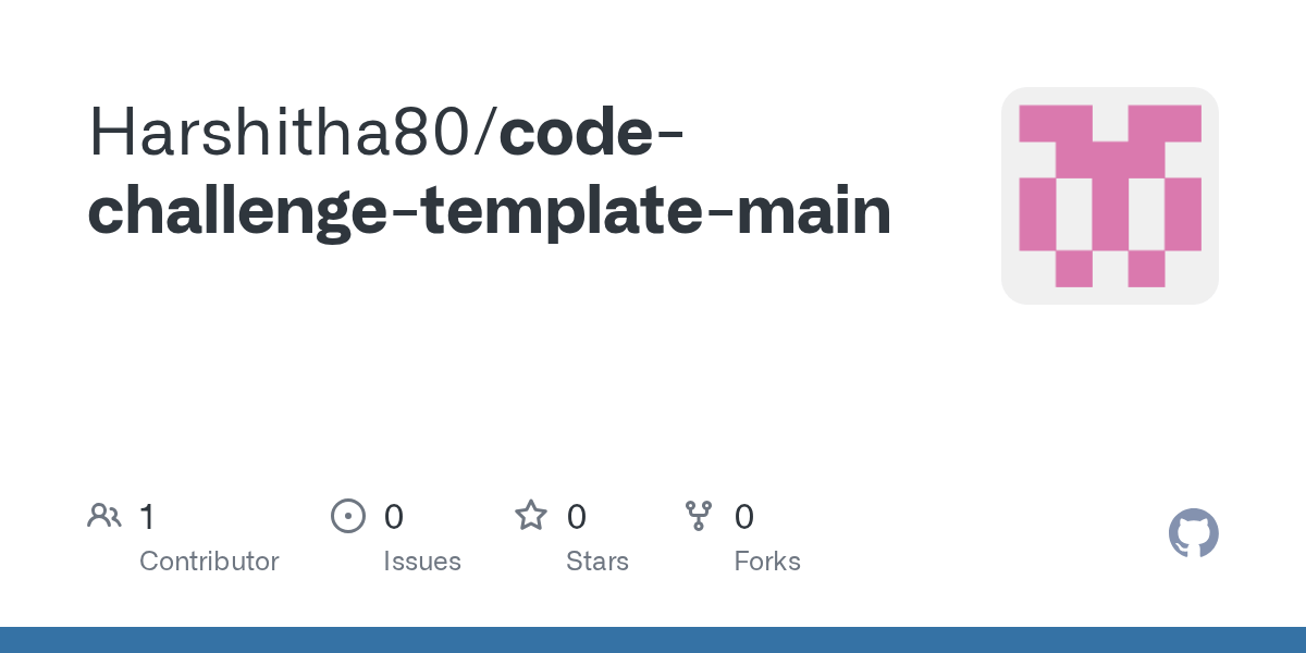 GitHub Harshitha80/codechallengetemplatemain