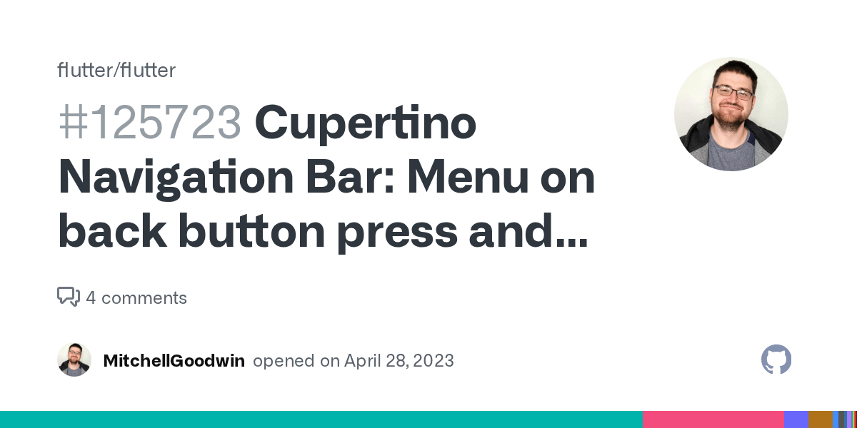 Cupertino Navigation Bar Menu on back button press and hold for