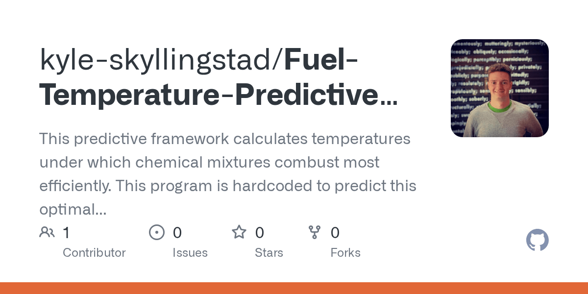 GitHub kyleskyllingstad/FuelTemperaturePredictiveModel This