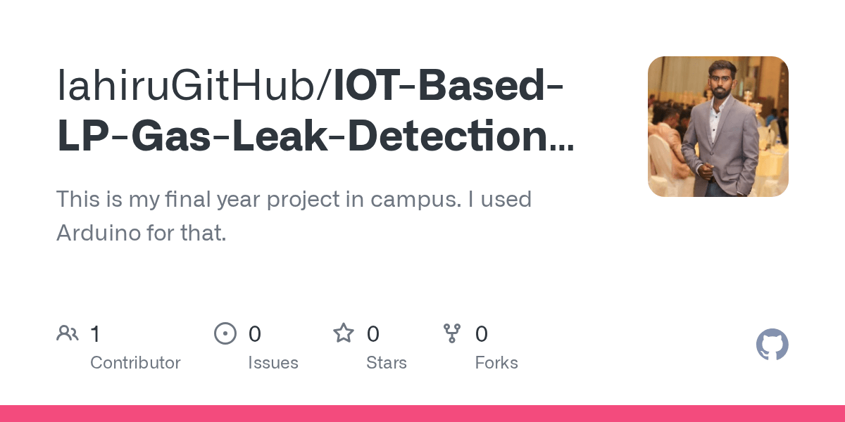 GitHub lahiruGitHub/IOTBasedLPGasLeakDetectionSystem This is