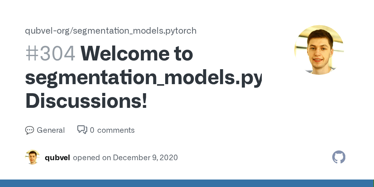 to segmentation_models.pytorch Discussions! · Discussion 304