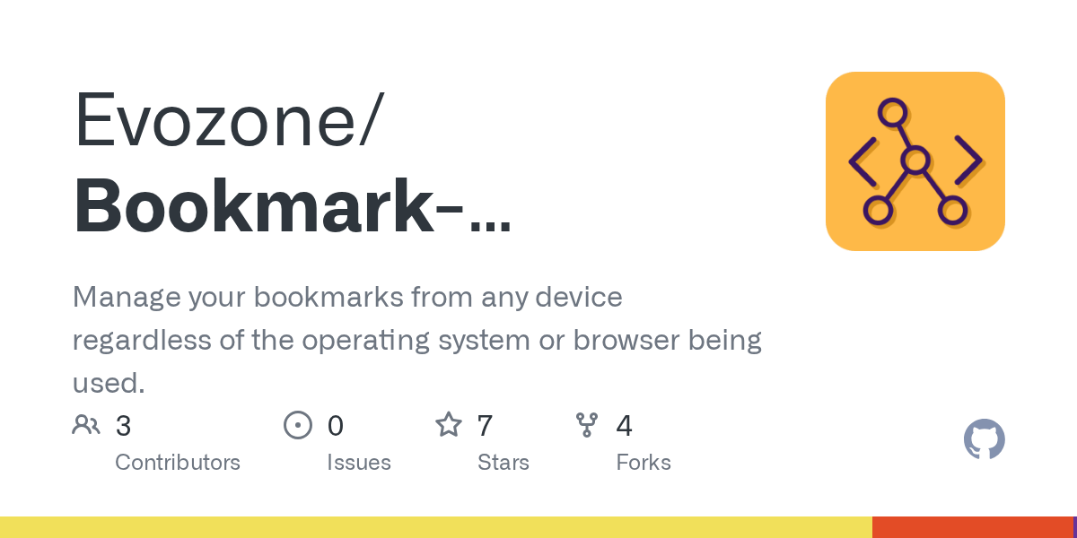 GitHub Evozone/BookmarkManager Manage your bookmarks from any