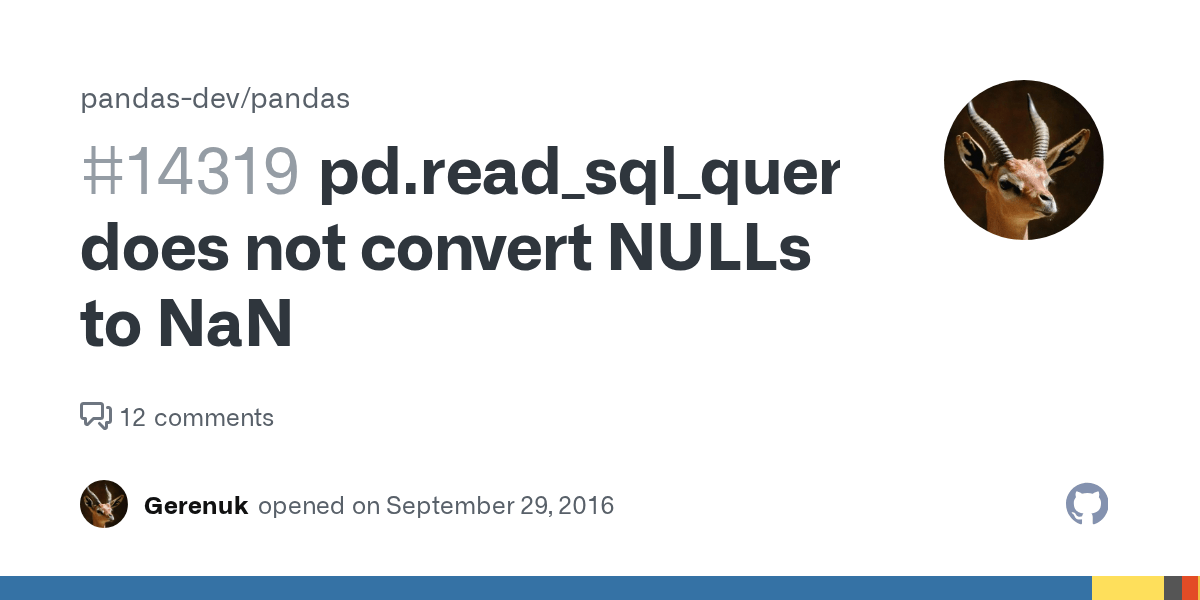 pd.read_sql_query() does not convert NULLs to NaN · Issue 14319