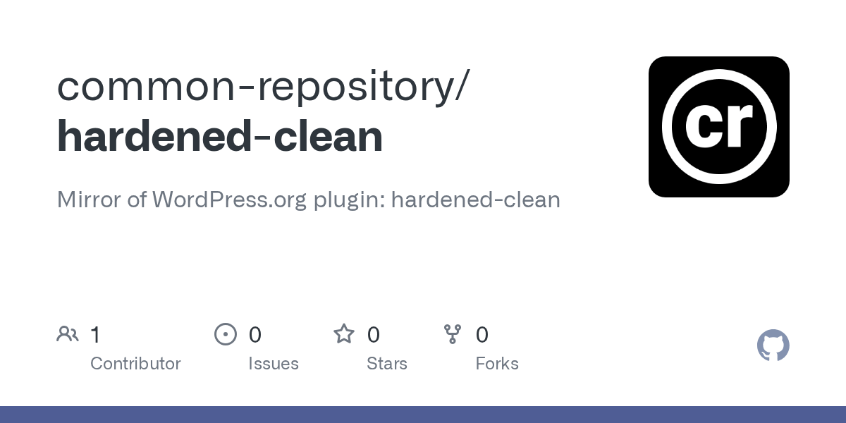 GitHub commonrepository/hardenedclean Mirror of