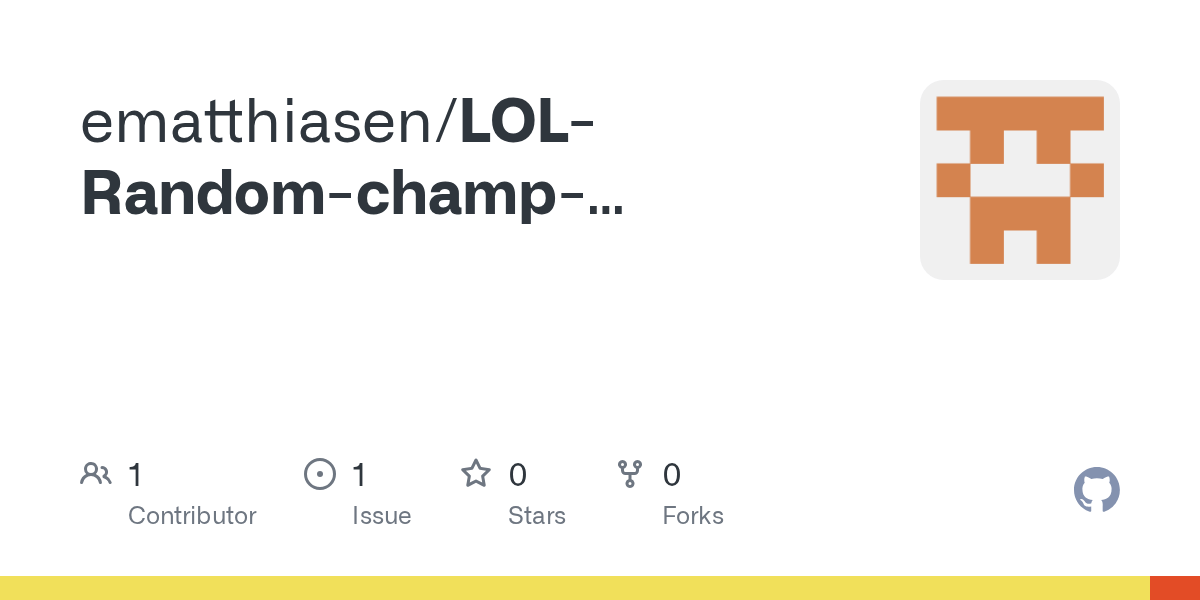 GitHub ematthiasen/LOLRandomchampgenerator