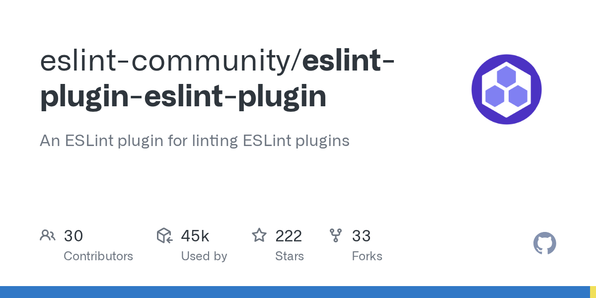 GitHub An ESLint plugin for linting ESLint plugins