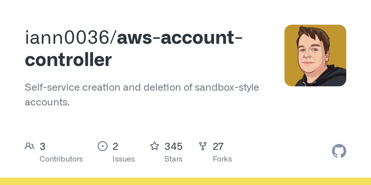 GitHub iann0036/awsaccountcontroller Selfservice creation and