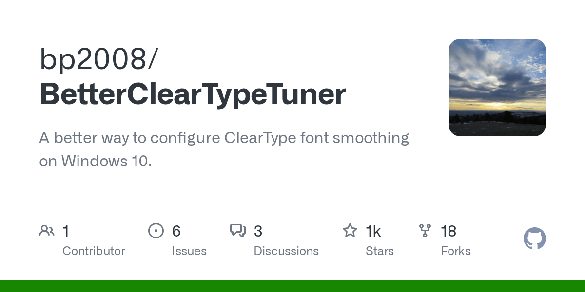 GitHub bp2008/BetterClearTypeTuner A better way to configure