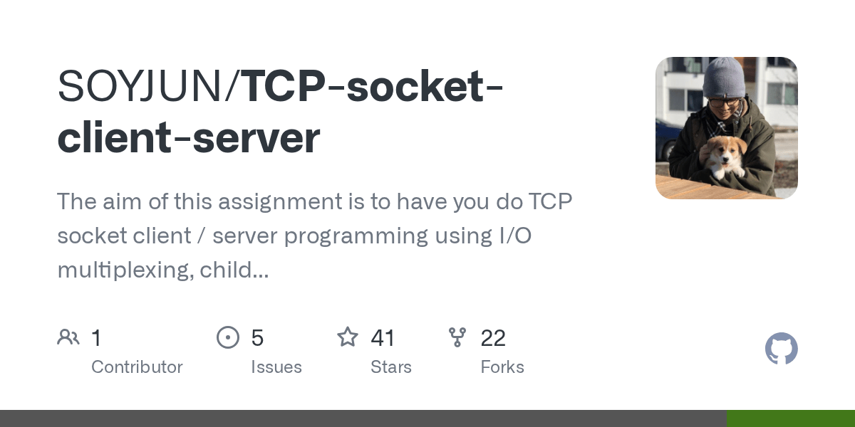 GitHub SOYJUN/TCPsocketclientserver The aim of this assignment is