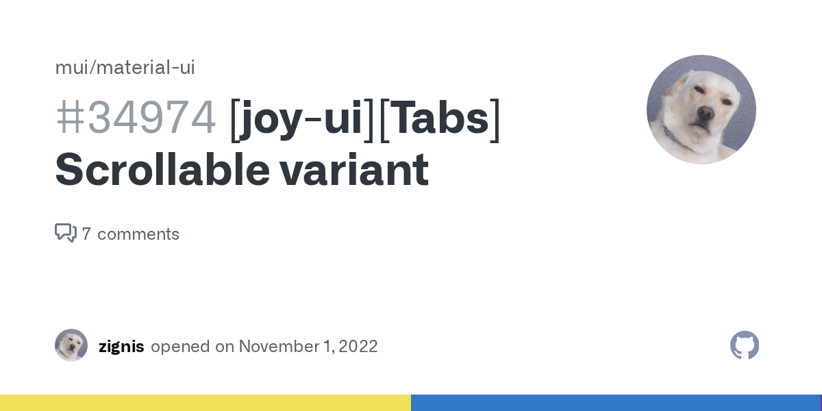 [joyui][Tabs] Scrollable variant · Issue 34974 · mui/materialui · GitHub
