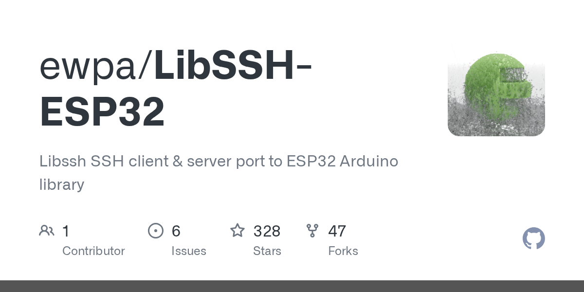 GitHub ewpa/LibSSHESP32 Libssh SSH client & server port to ESP32