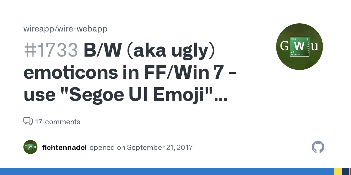 B/W (aka ugly) emoticons in FF/Win 7 use "Segoe UI Emoji
