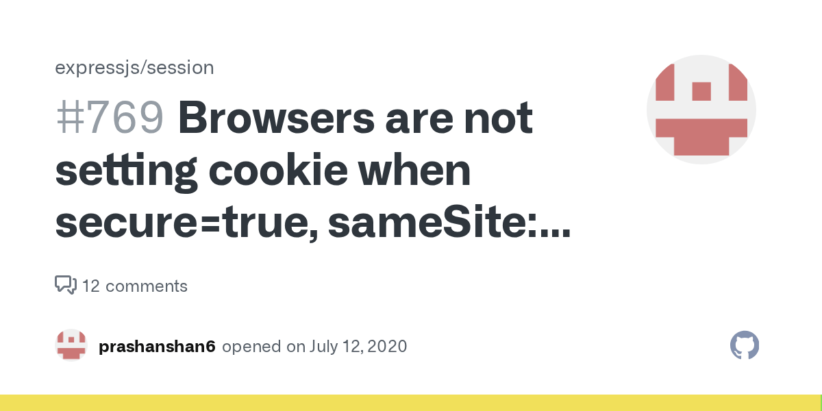 Browsers are not setting cookie when secure=true, sameSite 'none