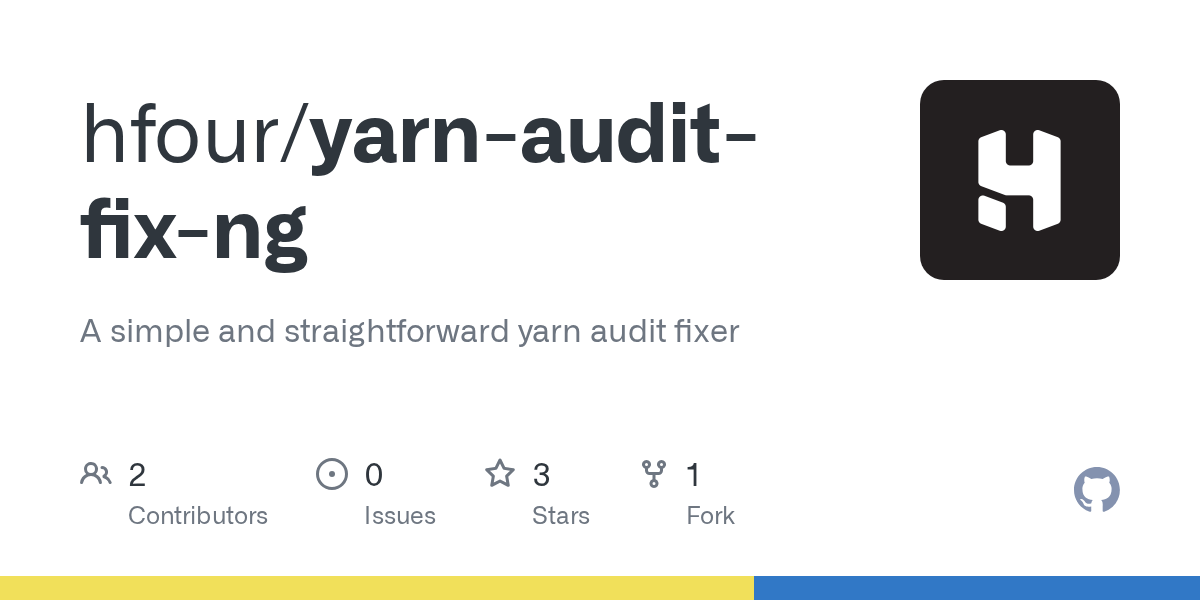 GitHub hfour/yarnauditfixng A simple and straightforward yarn