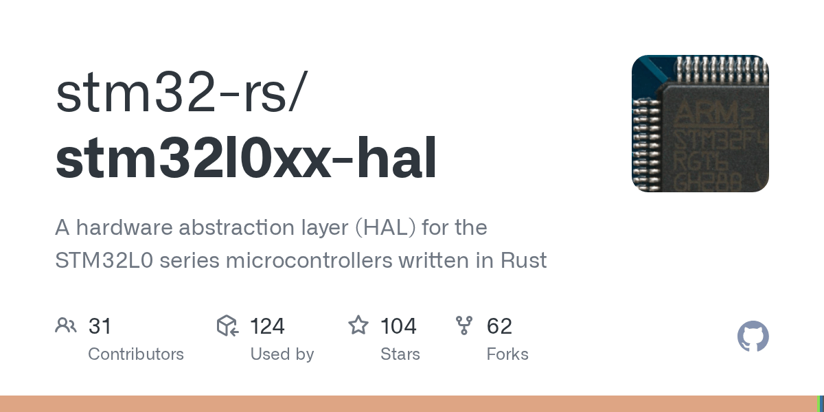 GitHub stm32rs/stm32l0xxhal A hardware abstraction layer (HAL) for