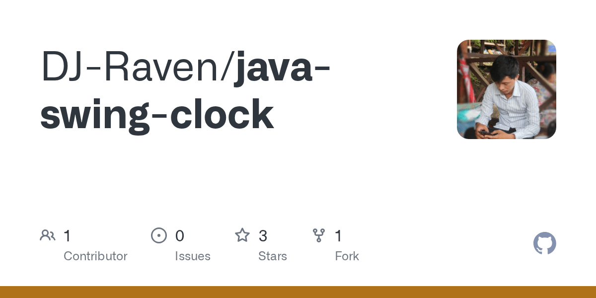 GitHub DJRaven/javaswingclock