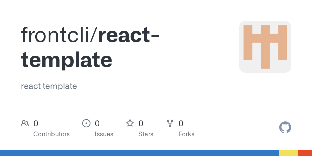 GitHub frontcli/reacttemplate react template