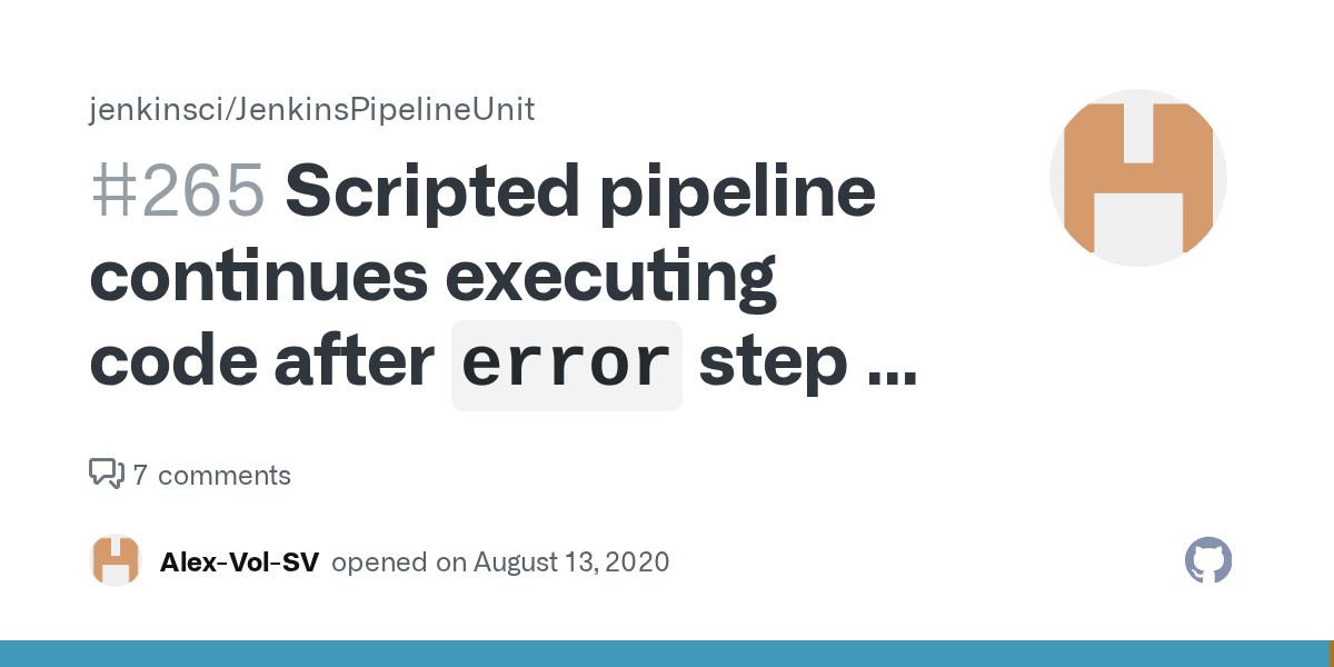 Scripted pipeline continues executing code after `error` step is